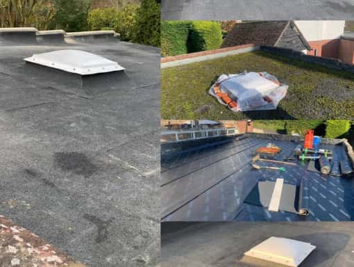 This is a photo of a new new felt roof installation. This work was carried out by Stafford Roofing